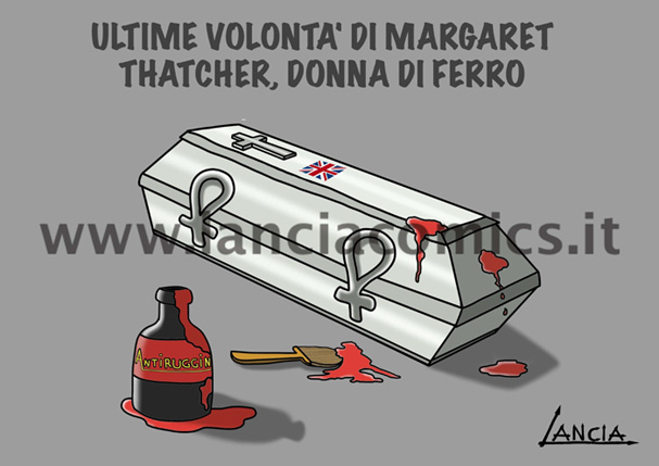 Tatcher donna di ferro, vignetta di Roberto Lancia