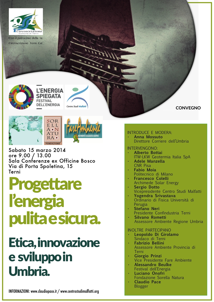 Progettare l’energia pulita e sicura. Etica, innovazione e sviluppo in Umbria.