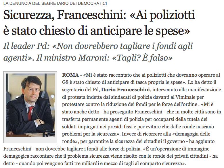 Il Giornale dell'Umbria 3 aprile 2009
