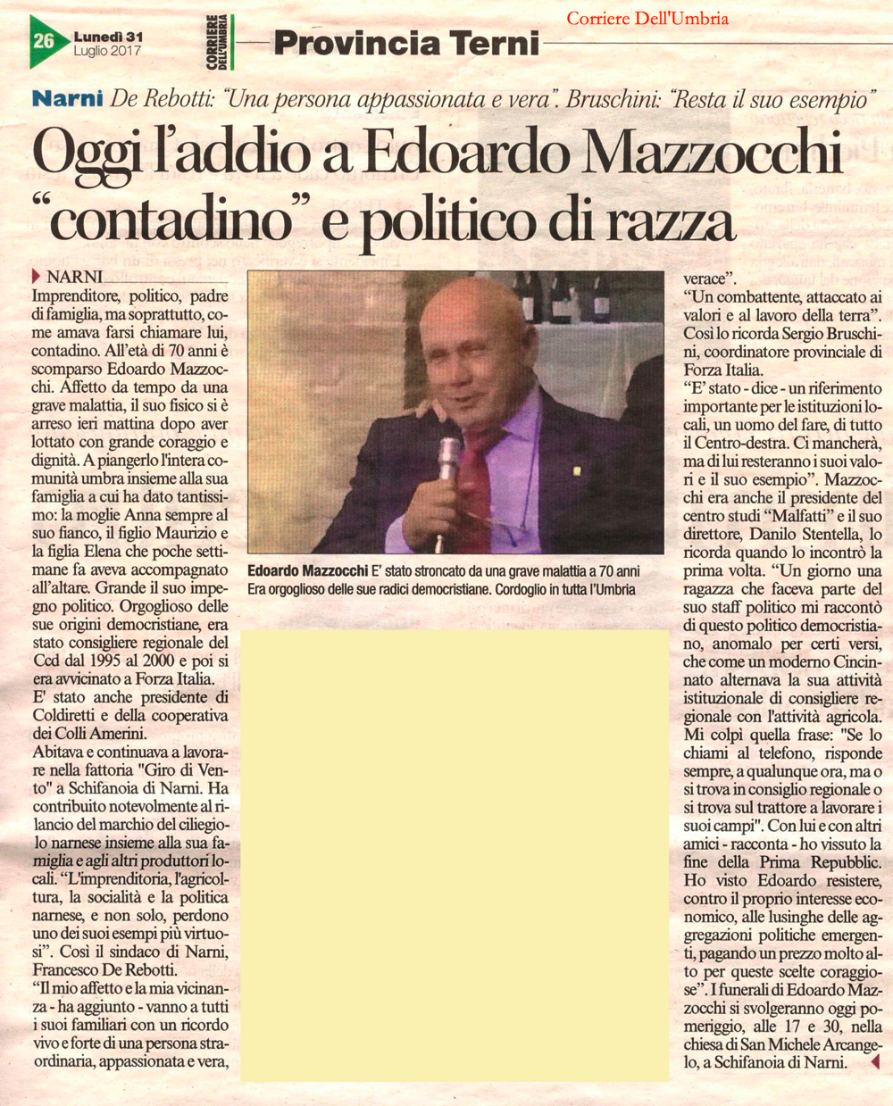 Corriere Dell'Umbria 31.7.2017
