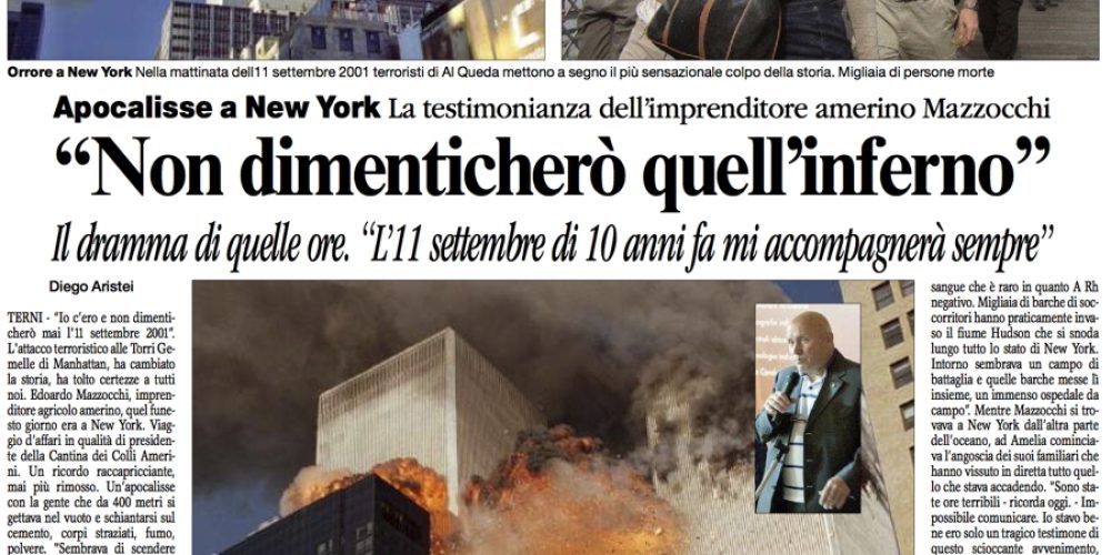 Edoardo Mazzocchi ricorda l’11 settembre 2001