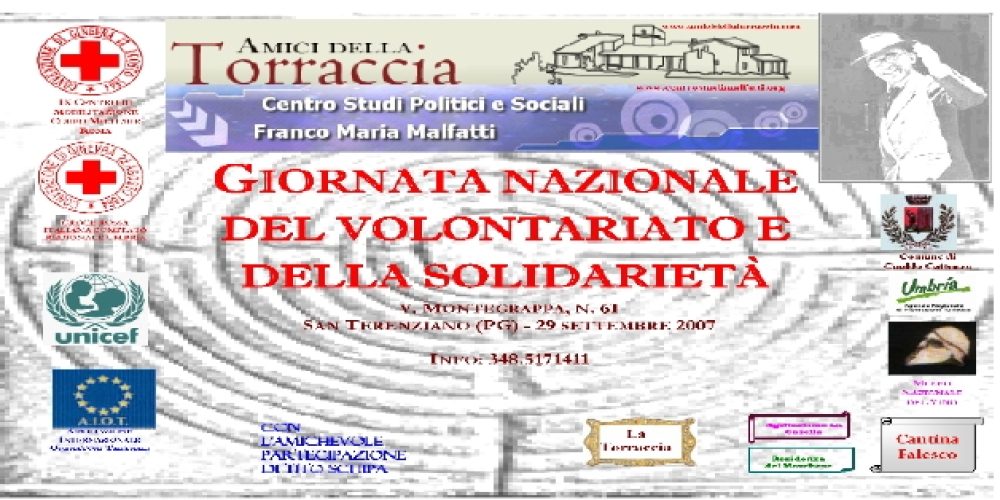 Giornata nazionale del volontariato e della solidarietà, 29 settembre 2007