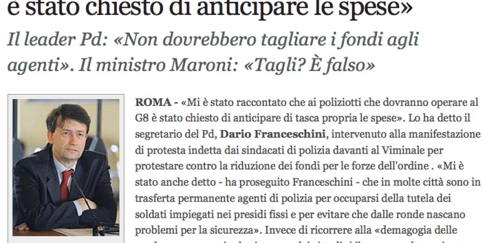 Colonnello non vogliamo il pane: dacci la benzina per la nostra volante